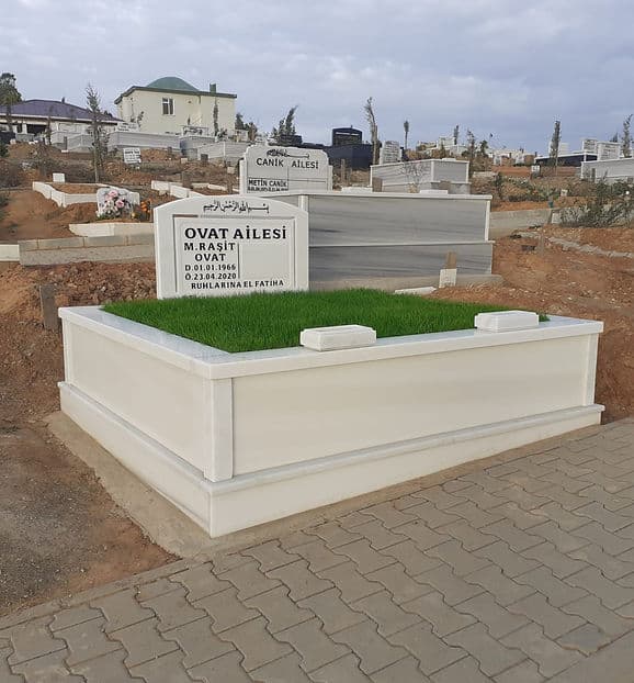 Çift Kişilik Özel Marmara Beyaz Mermer Mezar