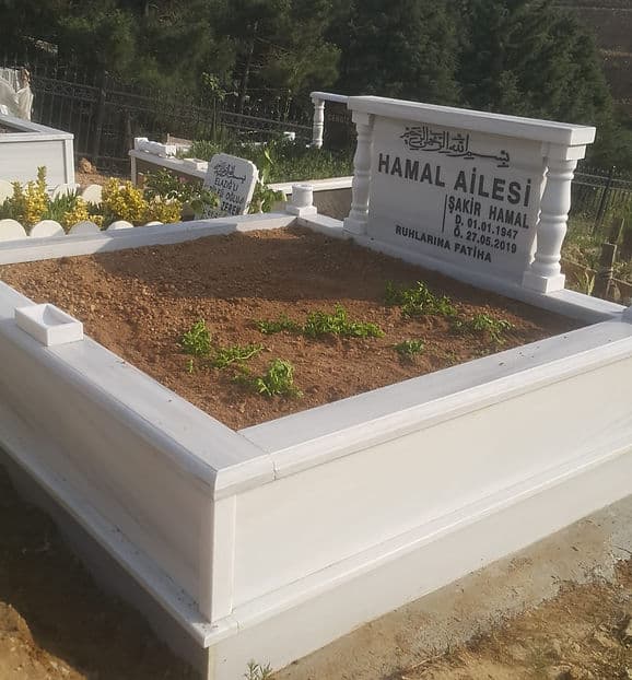 Çift Kişilik Özel Marmara Beyaz Mermer Mezar