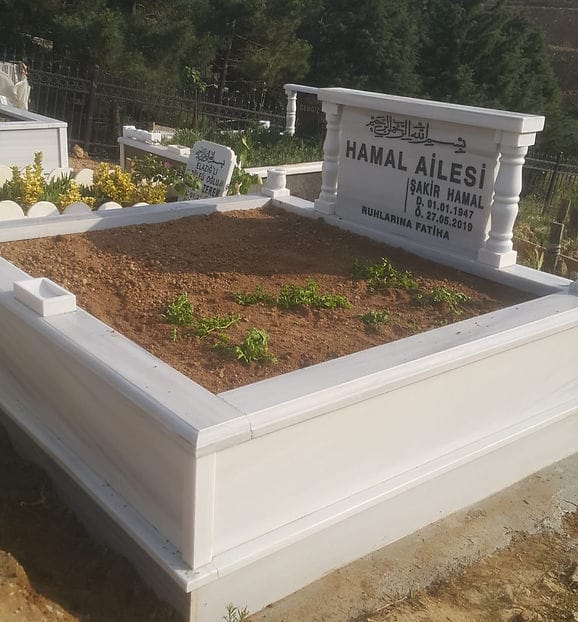 Çift Kişilik Özel Marmara Beyaz Mermer Mezar